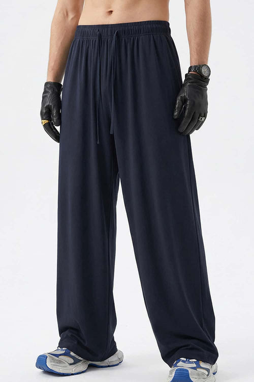 High-Stretch Relaxed Straight-Leg Trouser - Blue