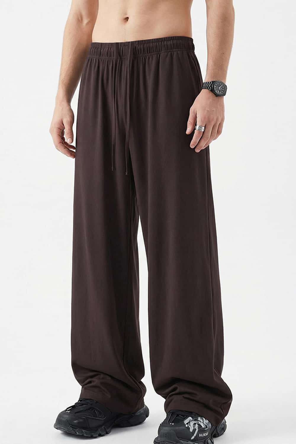 High-Stretch Relaxed Straight-Leg Trouser - Coffee