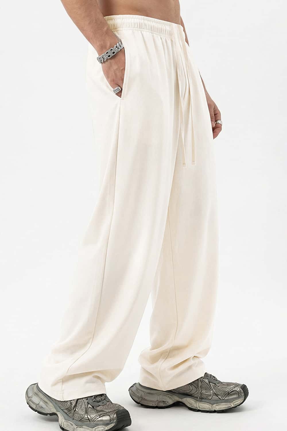 High-Stretch Relaxed Straight-Leg Trouser - Rice Apricot