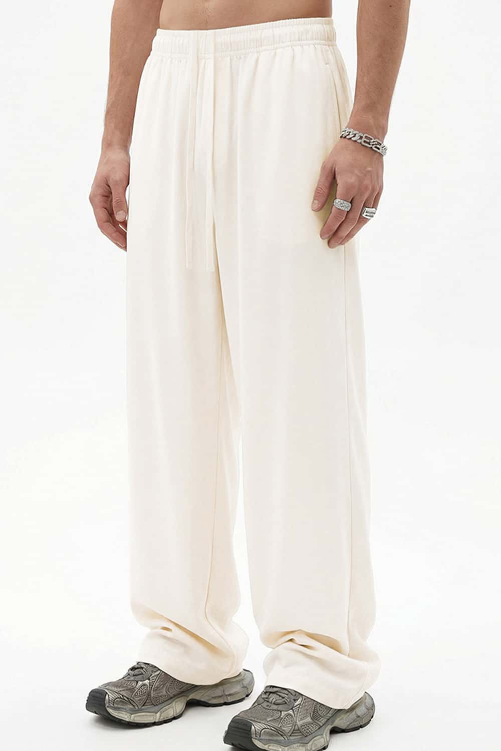 High-Stretch Relaxed Straight-Leg Trouser - Rice Apricot