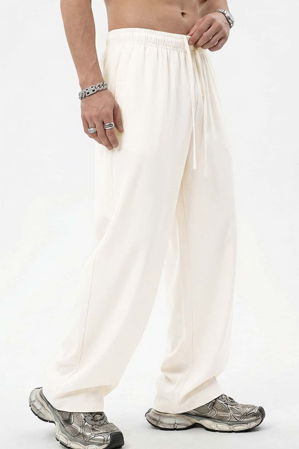 High-Stretch Relaxed Straight-Leg Trouser - Rice Apricot