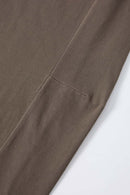 Washed Curved-Seam Straight-Leg Pants - Coffee
