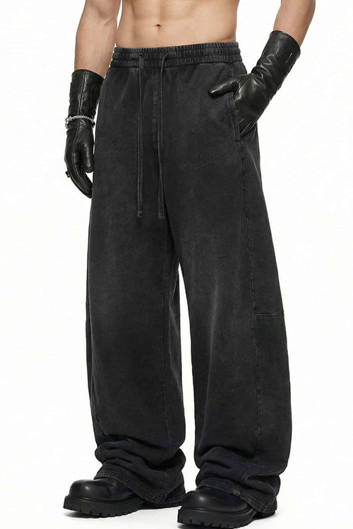 Washed Curved-Seam Straight-Leg Pants - Fried Snowflakes