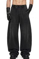 Washed Curved-Seam Straight-Leg Pants - Fried Snowflakes