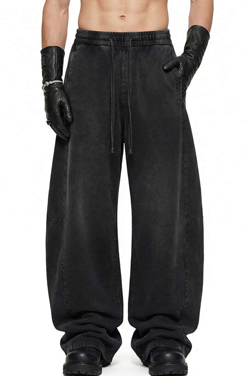 Washed Curved-Seam Straight-Leg Pants - Fried Snowflakes