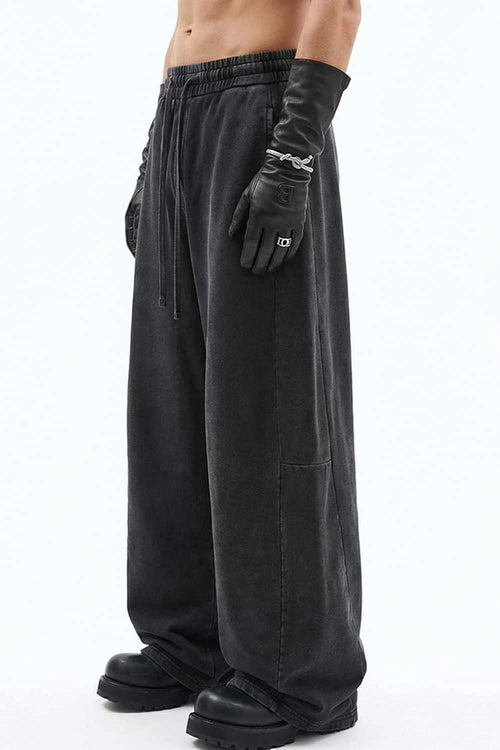 Washed Curved-Seam Straight-Leg Pants - Fried Snowflakes