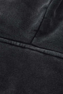 Washed Boxy Fleece Hooded Jacket - Vintage Black