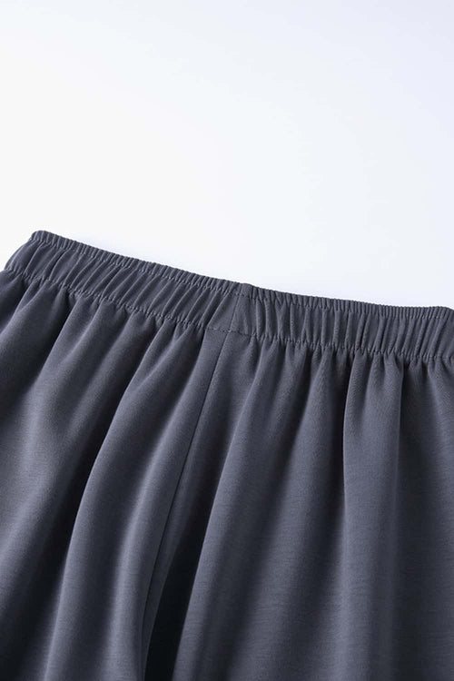 Relaxed Straight-Leg Drawstring Trouser - Dark Gray