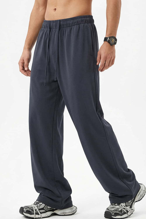 Relaxed Straight-Leg Drawstring Trouser - Dark Gray