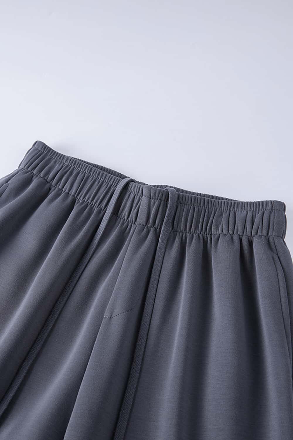 Relaxed Straight-Leg Drawstring Trouser - Dark Gray