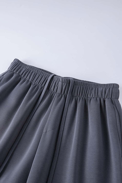 Relaxed Straight-Leg Drawstring Trouser - Dark Gray