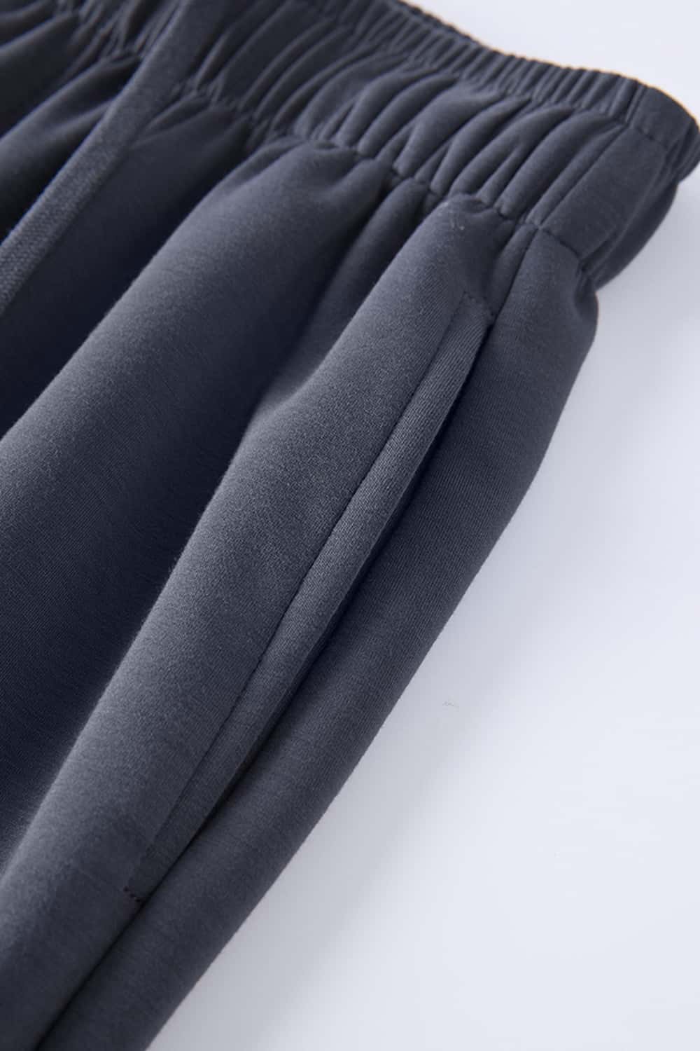 Relaxed Straight-Leg Drawstring Trouser - Dark Gray