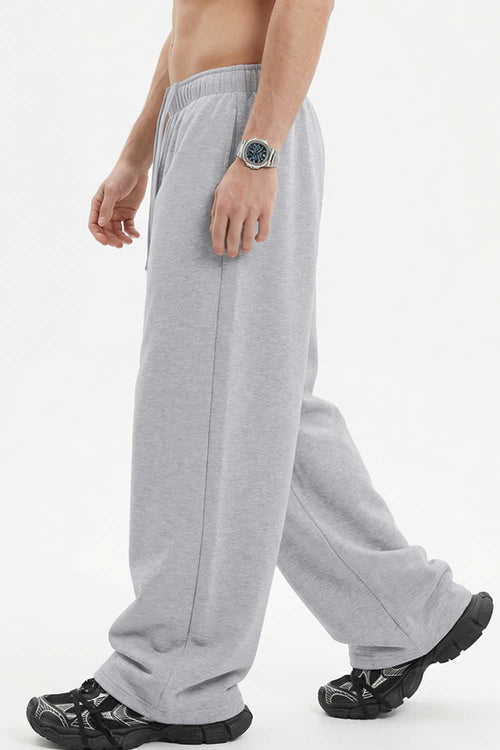 Relaxed Straight-Leg Drawstring Trouser - Flower Gray