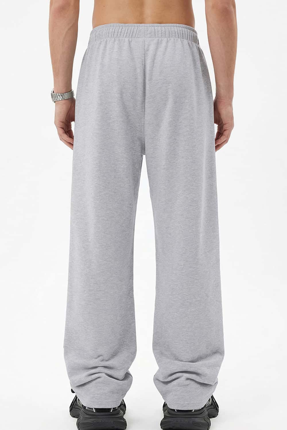 Relaxed Straight-Leg Drawstring Trouser - Flower Gray