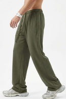 Relaxed Straight-Leg Drawstring Trouser - Grayish Green