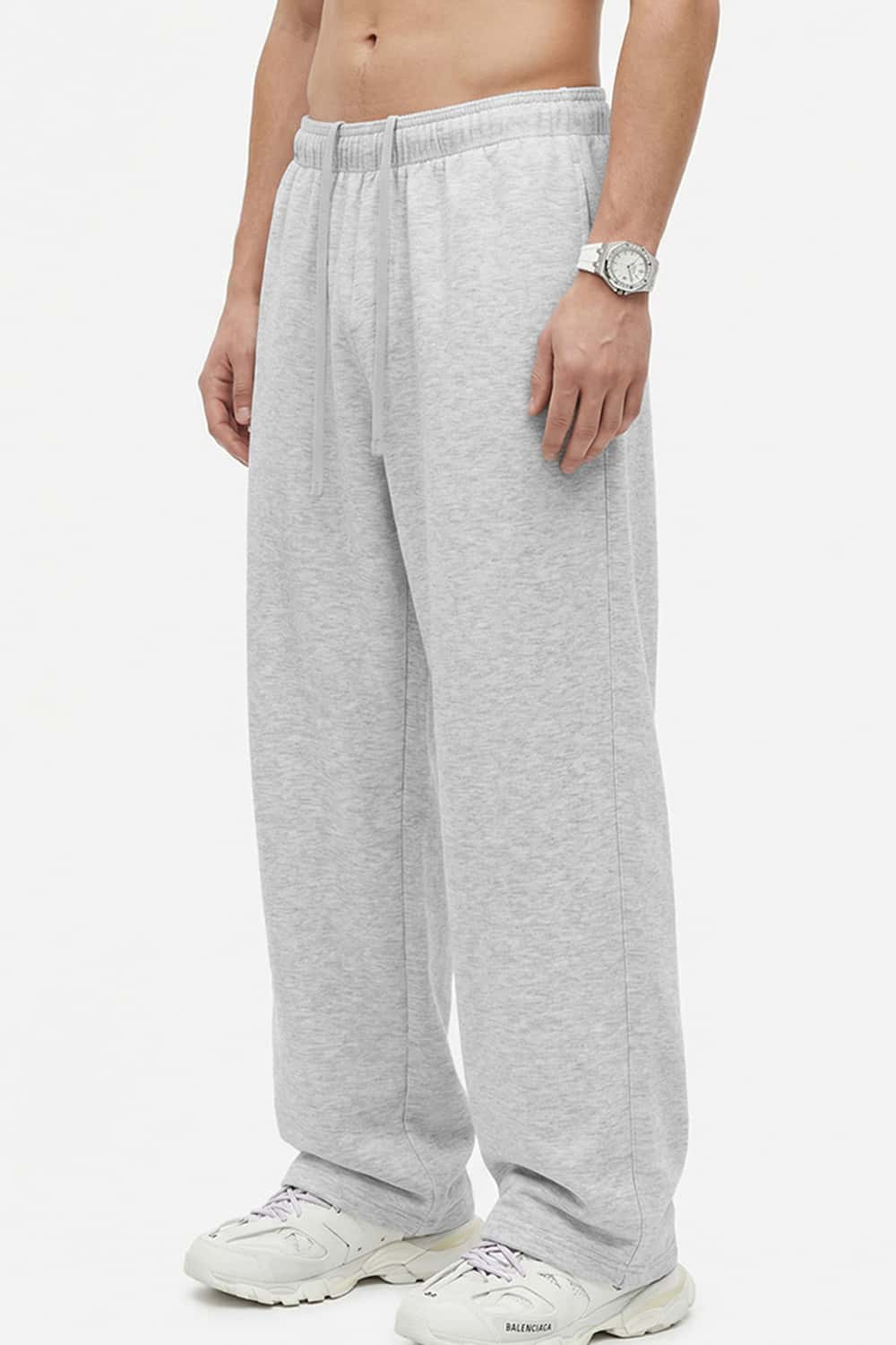 Relaxed Straight-Leg Drawstring Trouser - Oat Gray