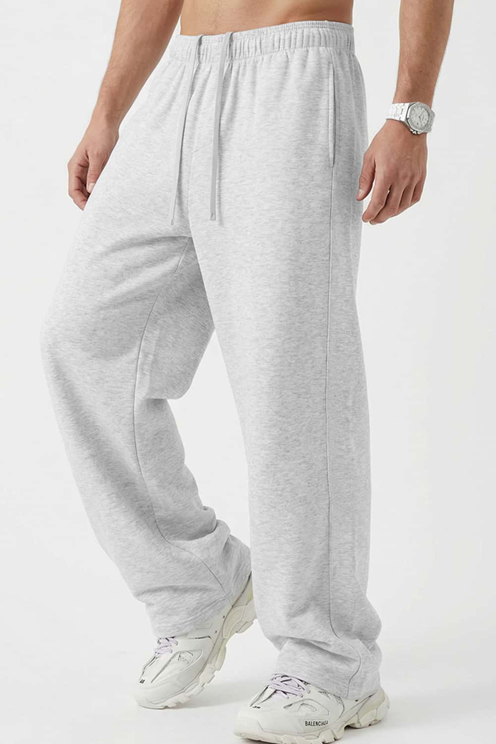 Relaxed Straight-Leg Drawstring Trouser - Oat Gray