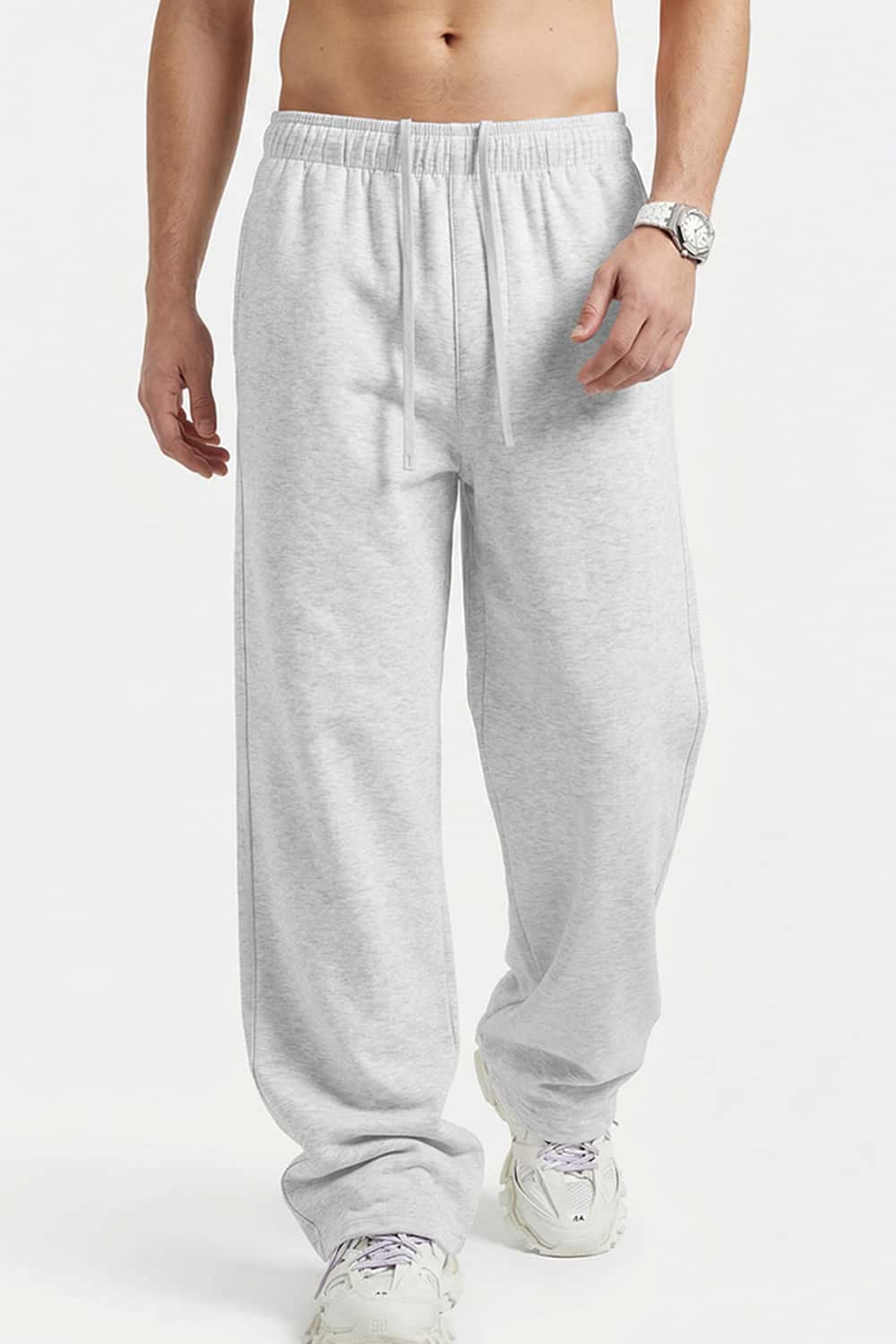 Relaxed Straight-Leg Drawstring Trouser - Oat Gray