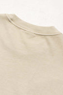 Distressed Eye Graphic Boxy Tee - Gray Apricot