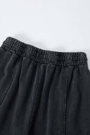 Washed Curved-Seam Loose Pants - Fried Snowflakes