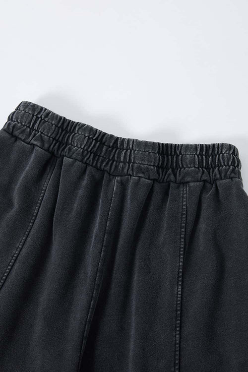 Washed Curved-Seam Loose Pants - Fried Snowflakes