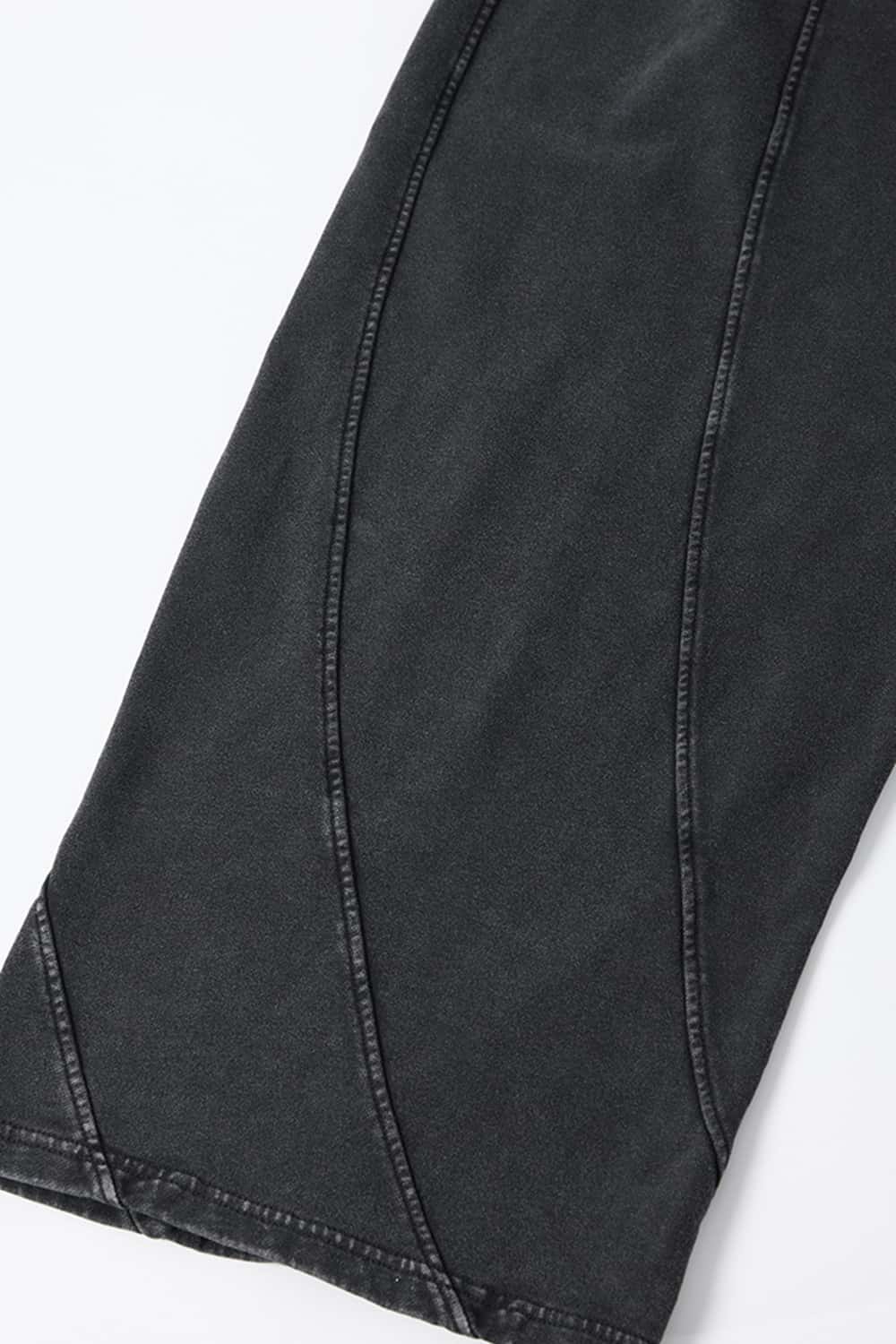 Washed Curved-Seam Loose Pants - Fried Snowflakes
