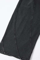 Washed Curved-Seam Loose Pants - Fried Snowflakes