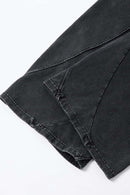 Washed Curved-Seam Loose Pants - Fried Snowflakes
