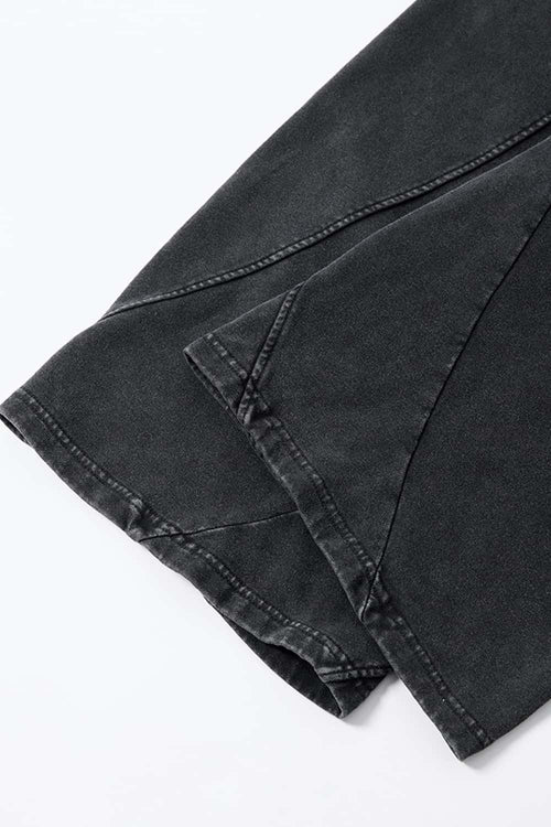 Washed Curved-Seam Loose Pants - Fried Snowflakes