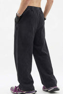 Washed Curved-Seam Loose Pants - Fried Snowflakes
