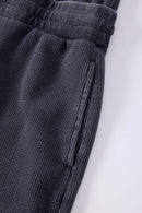 Snow-Washed Waffle Drawstring Shorts - Iron Gray