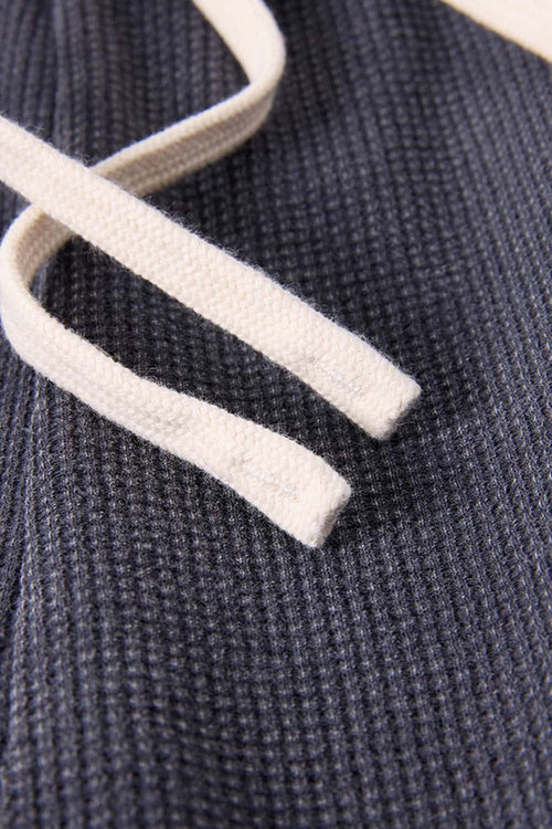 Snow-Washed Waffle Drawstring Shorts - Iron Gray