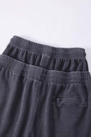 Snow-Washed Waffle Drawstring Shorts - Iron Gray