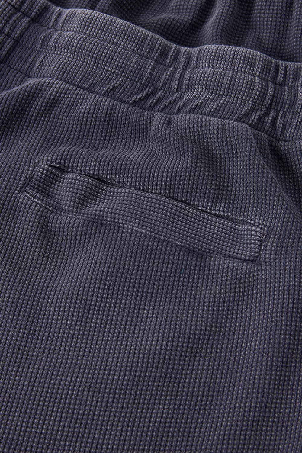 Snow-Washed Waffle Drawstring Shorts - Iron Gray