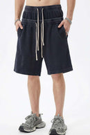 Snow-Washed Waffle Drawstring Shorts - Iron Gray