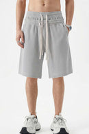 Snow-Washed Waffle Drawstring Shorts - Vitex Ash
