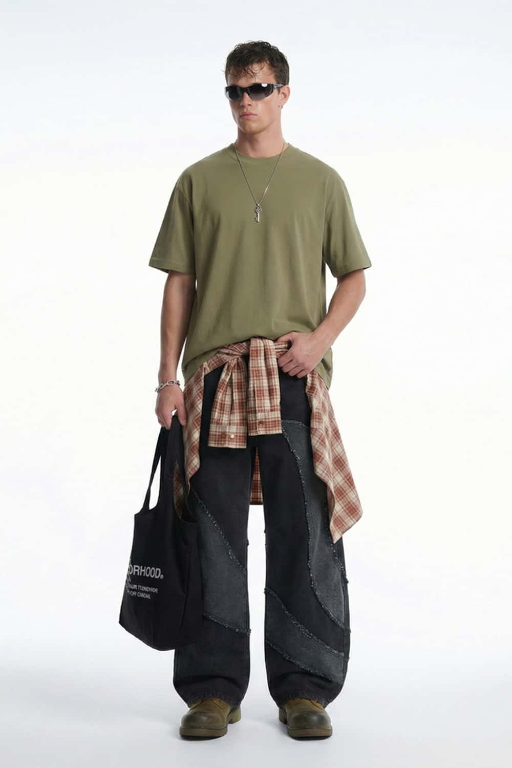 3D Tailored Loose Fit Utility Tee - Mud Green