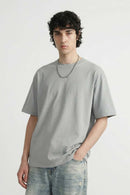 3D Tailored Loose Fit Utility Tee - Stone Gray