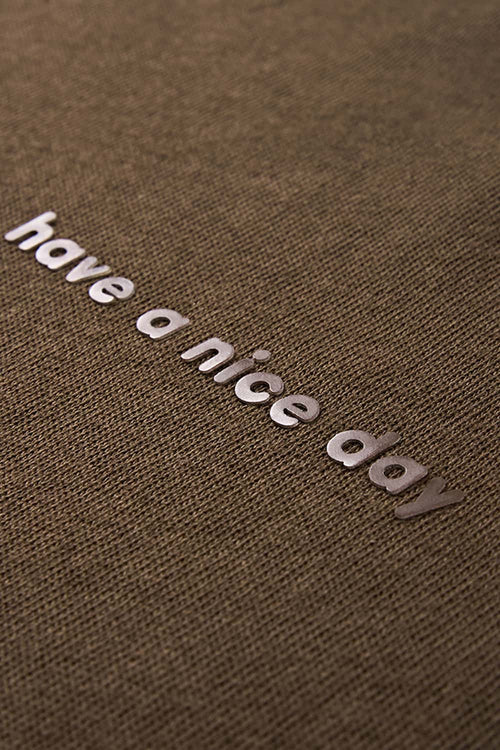 Vintage Puff-Print Long-Sleeve Crew - Coffee