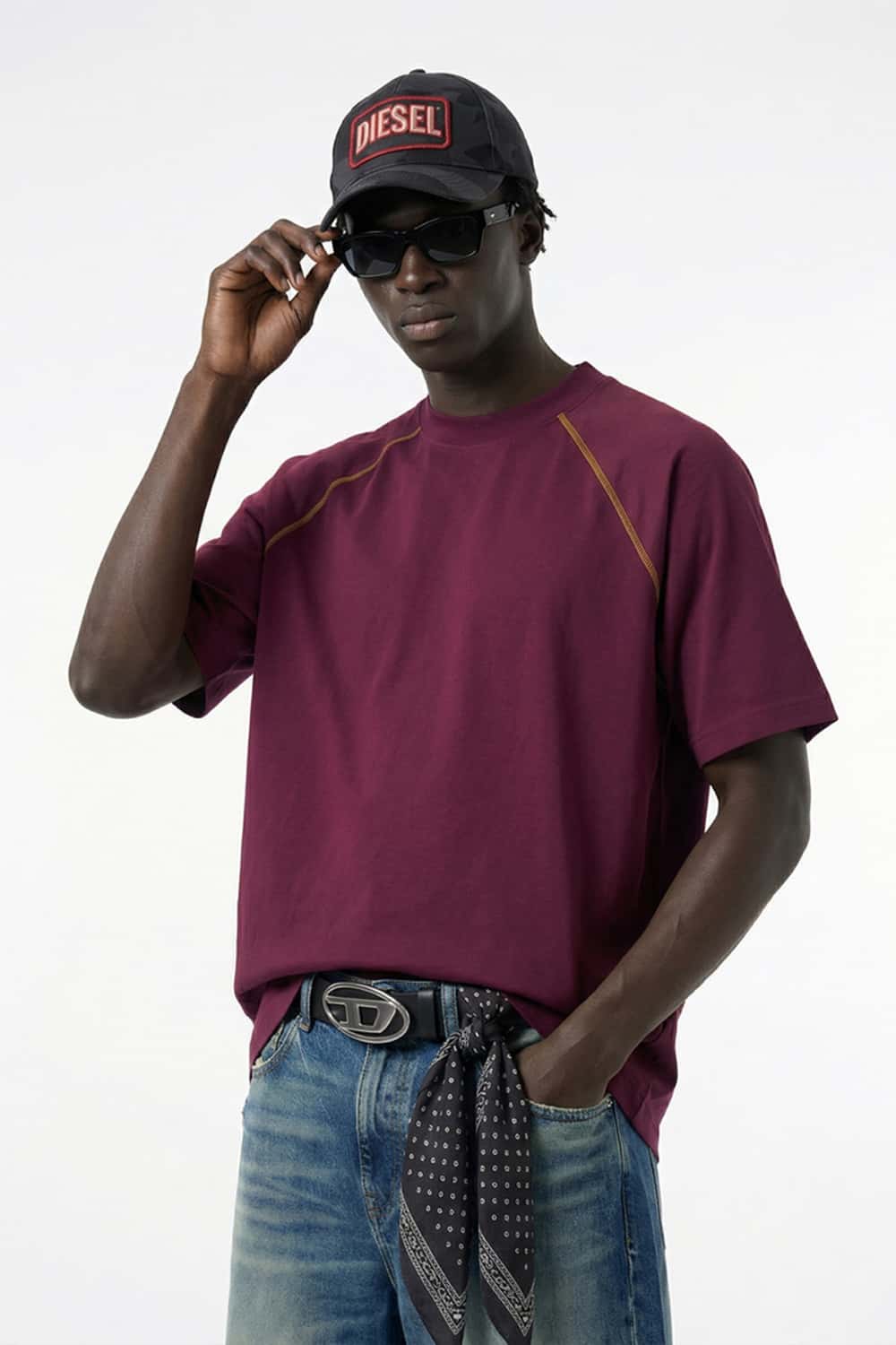 Sport Contrast Raglan Cooling Tee - Purple
