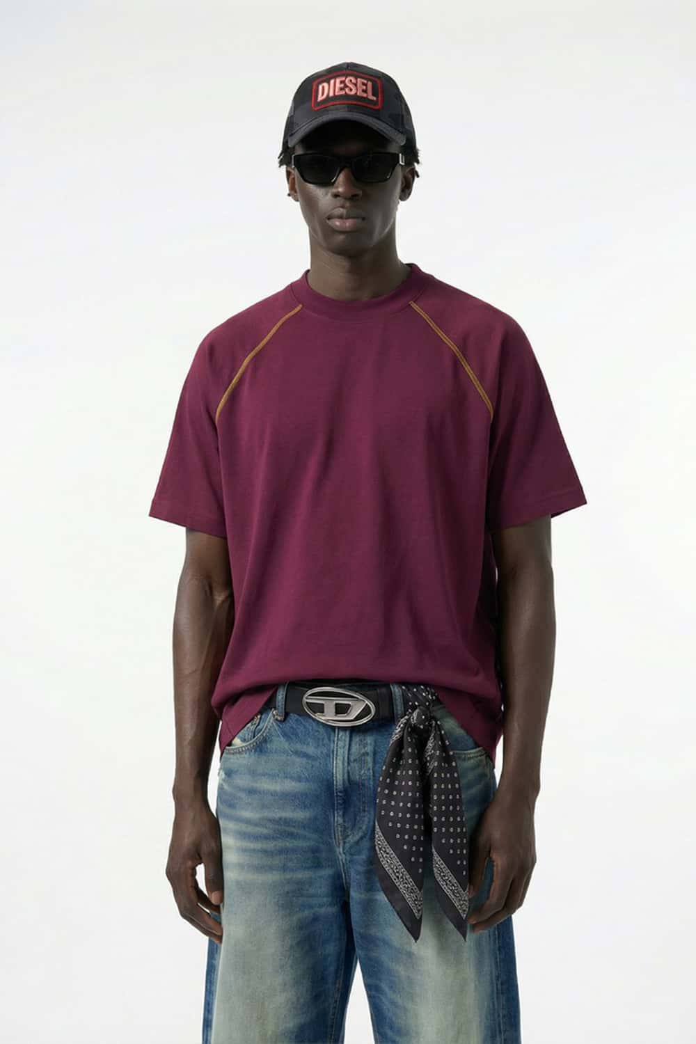 Sport Contrast Raglan Cooling Tee - Purple
