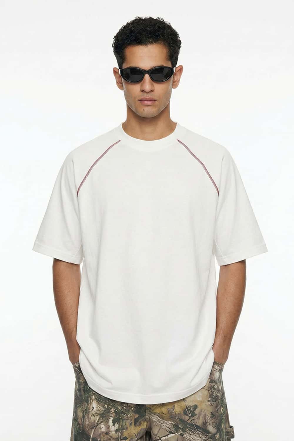 Sport Contrast Raglan Cooling Tee - White
