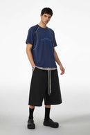 Contrast Raglan Graphic Street Tee - Blue