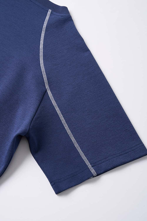 Contrast Raglan Graphic Street Tee - Blue