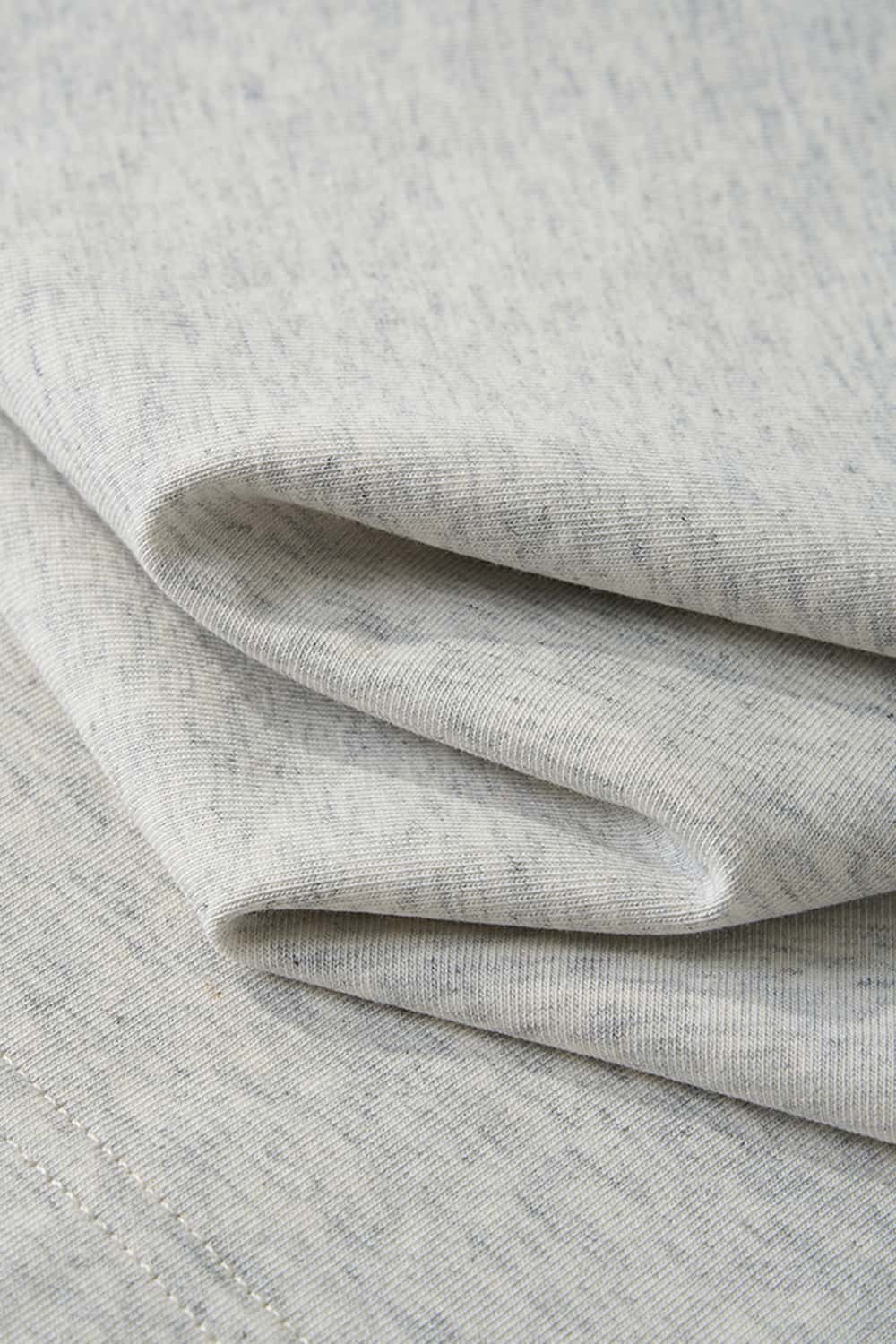 Oversized Heavyweight Rolled-Sleeve Graphic Tee - Flower Gray