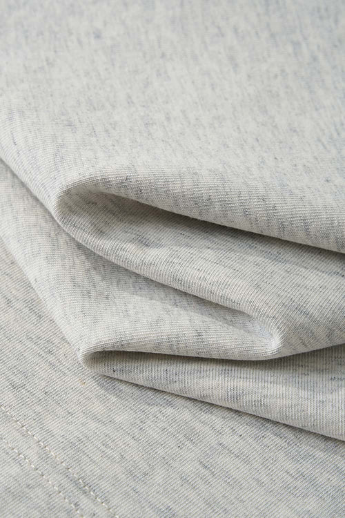 Oversized Heavyweight Rolled-Sleeve Graphic Tee - Flower Gray
