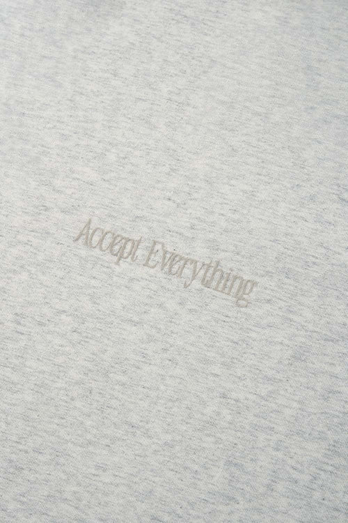 Oversized Heavyweight Rolled-Sleeve Graphic Tee - Flower Gray