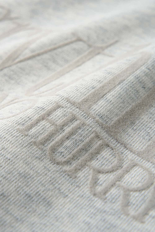 Oversized Heavyweight Rolled-Sleeve Graphic Tee - Flower Gray