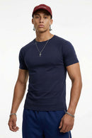 Performance Stretch Heavyweight Fitted Tee - Navy Blue