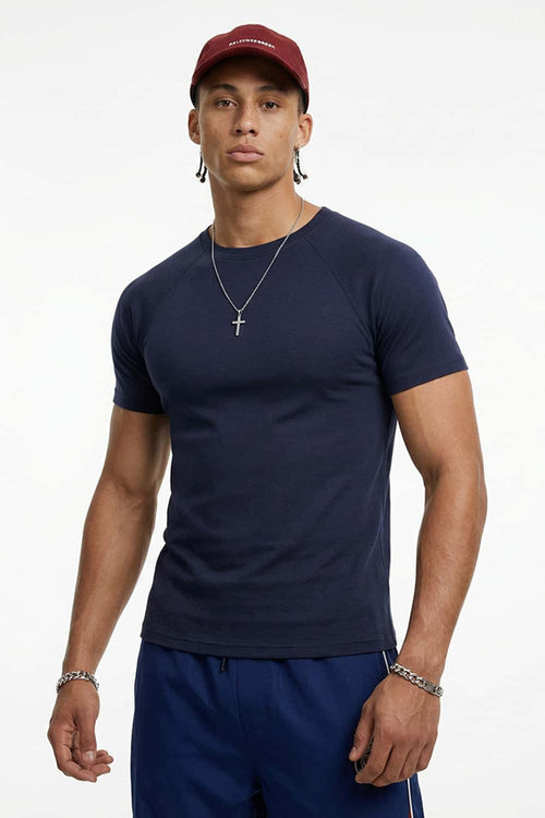 Performance Stretch Heavyweight Fitted Tee - Navy Blue